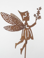 Metall-Stecker Elfe, B13 H15, ges. H50cm Rost 640318-65